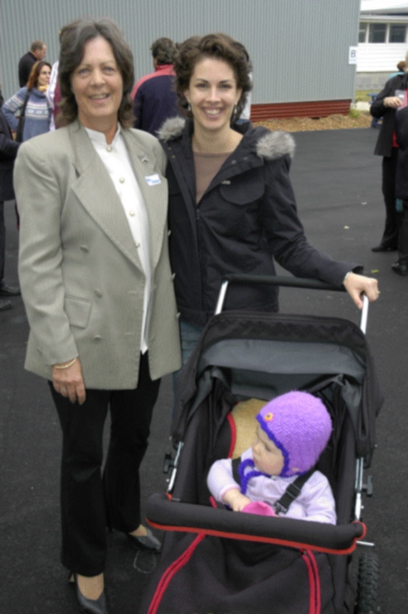 Pippa's Daughter, Grand Daughter and a teacher from Pippa's old school on the 50 anniversary for Bentleigh High School.